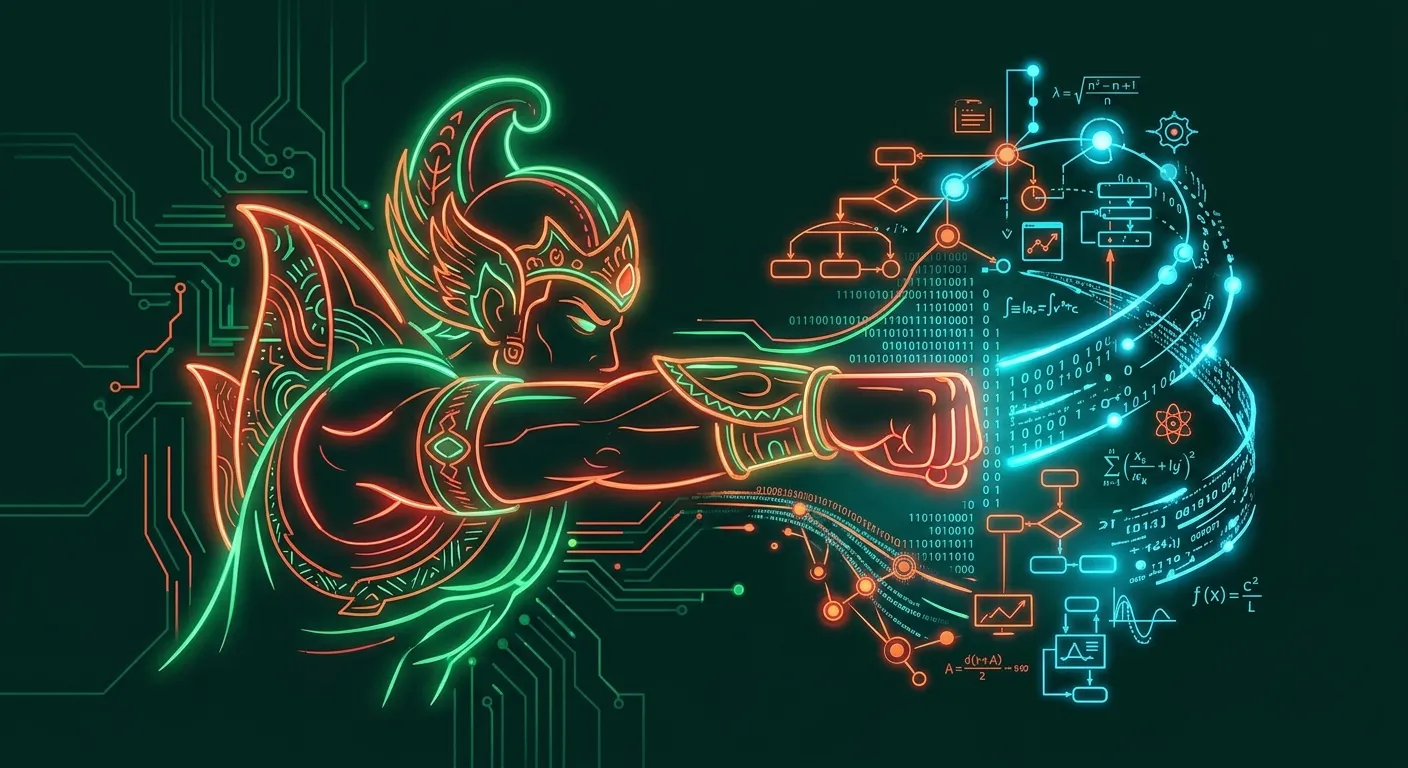 Ilustrasi tematik mekanisme gatot kaca slot dan analisis sistem algoritma